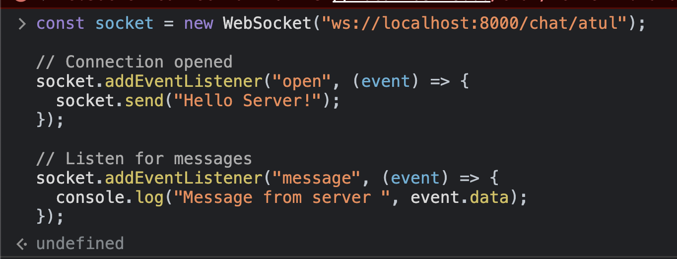 Create websocket connection